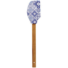 Load image into Gallery viewer, Portuguese Blue &amp; White Azulejo Silicone Baking Spatula with Wooden Handle
