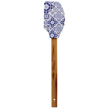 Load image into Gallery viewer, Portuguese Blue &amp; White Azulejo Silicone Baking Spatula with Wooden Handle
