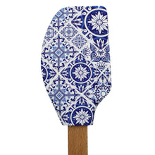 Load image into Gallery viewer, Portuguese Blue &amp; White Azulejo Silicone Baking Spatula with Wooden Handle
