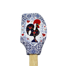 Load image into Gallery viewer, Good Luck Rooster Azulejo Tile Themed Silicone Wooden Spatula

