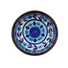 Load image into Gallery viewer, Hand-Painted Portuguese Pottery Clay Terracotta Blue Striped Mini Dip Dish Set
