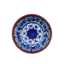 Load image into Gallery viewer, Hand-Painted Portuguese Pottery Clay Terracotta Blue Striped Mini Dip Dish Set

