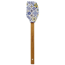 Load image into Gallery viewer, Portuguese Blue &amp; Yellow Azulejo Silicone Baking Spatula with Wooden Handle
