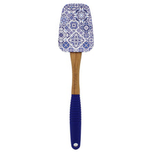 Load image into Gallery viewer, Portuguese Blue &amp; White Azulejo Silicone Baking Spatula with Wooden Handle
