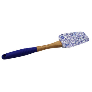 Portuguese Blue & White Azulejo Silicone Baking Spatula with Wooden Handle