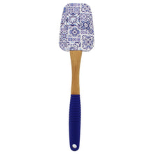 Load image into Gallery viewer, Portuguese Azulejo Silicone Baking Spatula with Rooster Design &amp; Wooden Handle
