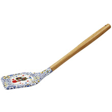 Load image into Gallery viewer, Silicone Spatula Turner with Wooden Handle - Azulejo Background &amp; Rooster Design
