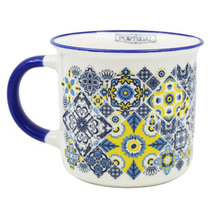 Portugal Blue & Yellow Azulejo Ceramic Coffee Mug, 12 oz.