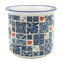 Load image into Gallery viewer, Portugal Azulejo Tile Ceramic Coffee Mug with Blue and White Pattern with Rooster Design, 12 oz.
