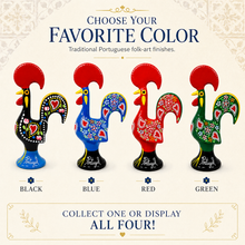 Load image into Gallery viewer, Traditional Hand-Painted Portuguese Good Luck Rooster Metal Figurine, 5.5"

