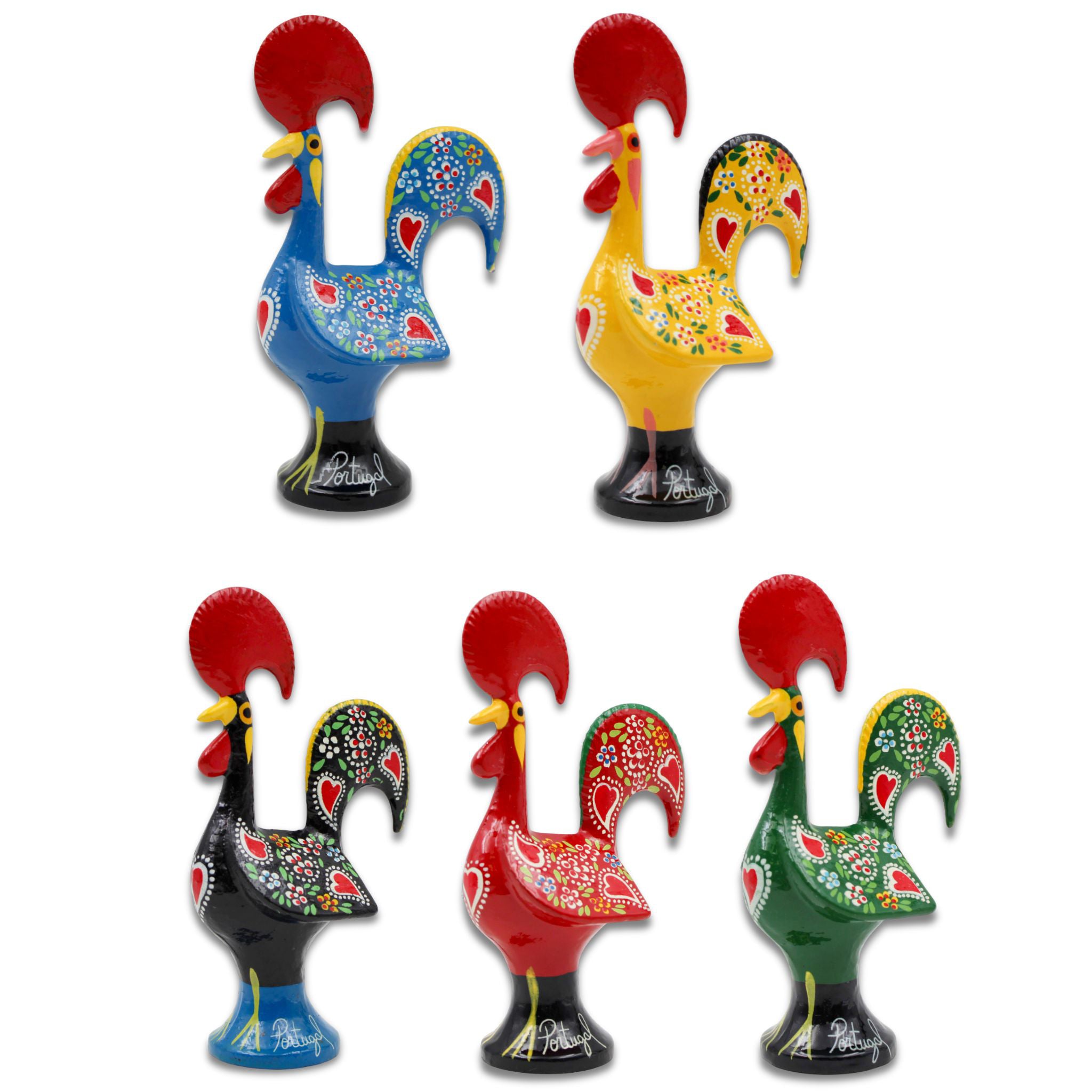 Traditional Hand-Painted Portuguese Good Luck Rooster Metal