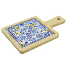 Load image into Gallery viewer, Portuguese Ceramic Tile Tray – Blue and Yellow Azulejo Tile Design
