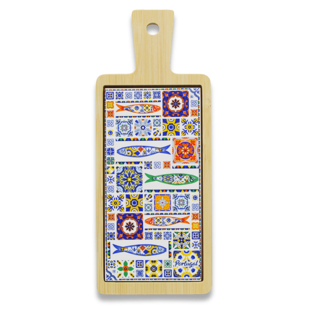 Portuguese Ceramic Tile Tray – Sardine and Azulejo Tile Design