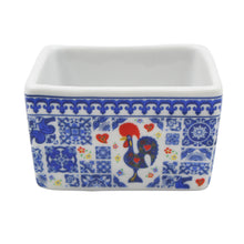 Load image into Gallery viewer, Portuguese Azulejo Style Sauce &amp; Snack Dish with Wooden Serving Tray, Rooster
