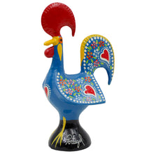 Load image into Gallery viewer, Traditional Hand-Painted Portuguese Good Luck Rooster Metal Figurine, 6&quot;
