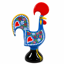 Load image into Gallery viewer, Traditional Hand-Painted Portuguese Good Luck Rooster Metal Figurine, 6"
