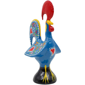 Traditional Hand-Painted Portuguese Good Luck Rooster Metal Figurine, 6"