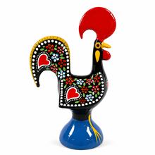Load image into Gallery viewer, Traditional Hand-Painted Portuguese Good Luck Rooster Metal Figurine, 6"
