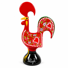 Load image into Gallery viewer, Traditional Hand-Painted Portuguese Good Luck Rooster Metal Figurine, 6"
