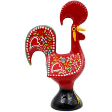 Load image into Gallery viewer, Traditional Hand-Painted Portuguese Good Luck Rooster Metal Figurine, 6&quot;
