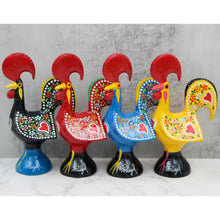 Load image into Gallery viewer, Traditional Hand-Painted Portuguese Good Luck Rooster Metal Figurine, 6&quot;
