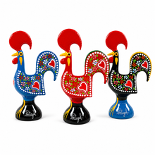 Load image into Gallery viewer, Traditional Hand-Painted Portuguese Good Luck Rooster Metal Figurine, 6"
