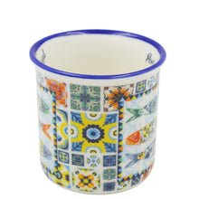 Load image into Gallery viewer, Vibrant Portuguese Sardine &amp; Azulejo Design Ceramic Espresso Cup
