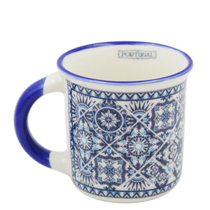 Traditional Portuguese Azulejo Blue & White Pattern Ceramic Espresso Cup