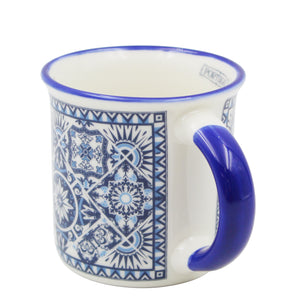 Traditional Portuguese Azulejo Blue & White Pattern Ceramic Espresso Cup