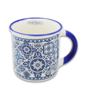 Traditional Portuguese Azulejo Blue & White Pattern Ceramic Espresso Cup