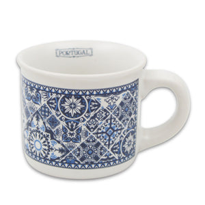 Portuguese Blue Tile Azulejo Ceramic Espresso Cup, 2.5 oz.