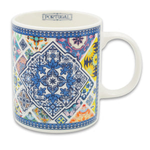 Colorful Tile Azulejo Design Ceramic Coffee Mug, 12 oz.