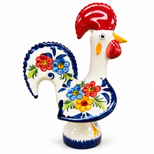 Load image into Gallery viewer, Portuguese Hand-Painted Floral Ceramic Rooster – 4 Sizes
