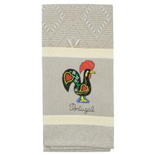 Load image into Gallery viewer, Set of 2 Beige Portuguese Rooster Kitchen Dish Towels - 100% Cotton
