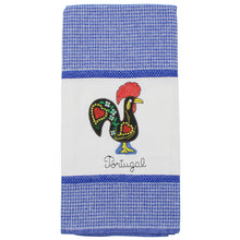 Load image into Gallery viewer, Set of 2 Portuguese Rooster Kitchen Dish Towels – 100% Cotton Decorative Towels in Blue Design
