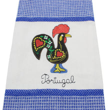 Load image into Gallery viewer, Set of 2 Portuguese Rooster Kitchen Dish Towels – 100% Cotton Decorative Towels in Blue Design
