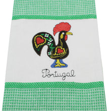 Load image into Gallery viewer, Set of 2 Portuguese Rooster Kitchen Dish Towels – 100% Cotton Decorative Towels in Green Design
