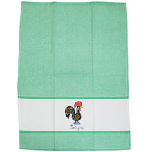 Load image into Gallery viewer, Set of 2 Portuguese Rooster Kitchen Dish Towels – 100% Cotton Decorative Towels in Green Design
