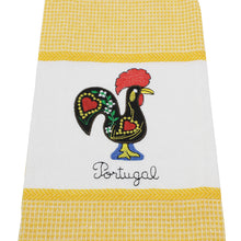 Load image into Gallery viewer, Set of 2 Portuguese Rooster Kitchen Dish Towels – 100% Cotton Decorative Towels in Yellow Design
