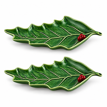 Load image into Gallery viewer, Bordallo Pinheiro Holly Large Leaf, Set of 2
