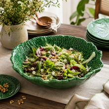 Load image into Gallery viewer, Bordallo Pinheiro Cabbage Large Salad Bowl

