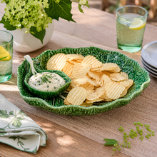 Load image into Gallery viewer, Bordallo Pinheiro Cabbage Large Chip and Dip Platter
