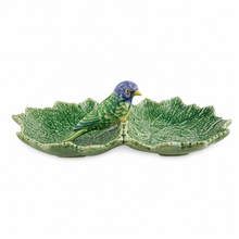 Load image into Gallery viewer, Bordallo Pinheiro Cinerária Double Leaf with Blue Bird
