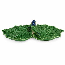 Load image into Gallery viewer, Bordallo Pinheiro Cinerária Double Leaf with Blue Birds
