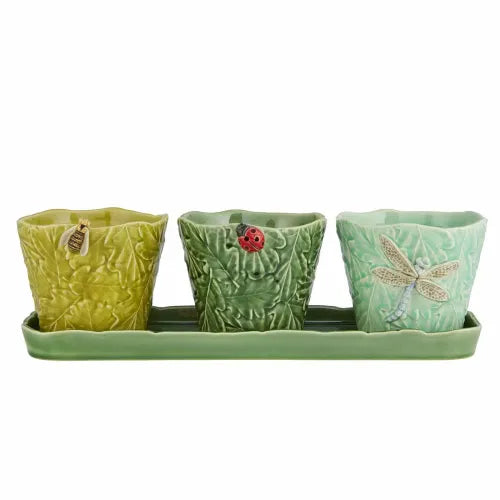 Bordallo Pinheiro Garden of Insects Flying Insect Vases, Set of 3