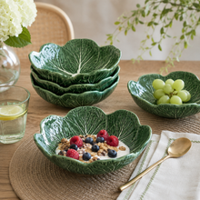 Load image into Gallery viewer, Bordallo Pinheiro Cabbage Cereal Bowls, Set of 4

