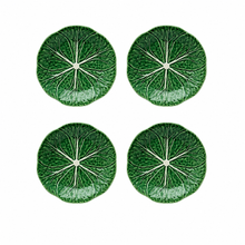 Load image into Gallery viewer, Bordallo Pinheiro Cabbage Dessert Plate, Set of 4
