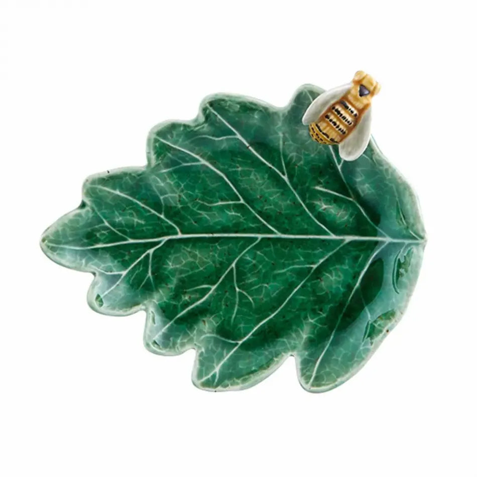 Bordallo Pinheiro Countryside Leaves Oak Leaf Tree with Bee