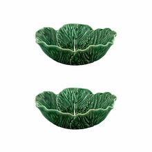 Load image into Gallery viewer, Bordallo Pinheiro Cabbage 27 oz. Salad Bowl, Set of 2
