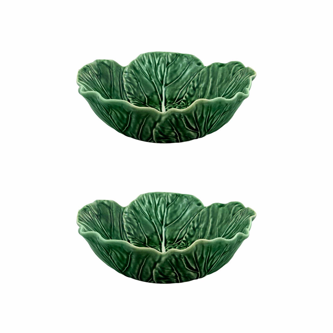 Bordallo Pinheiro Cabbage 27 oz. Salad Bowl, Set of 2